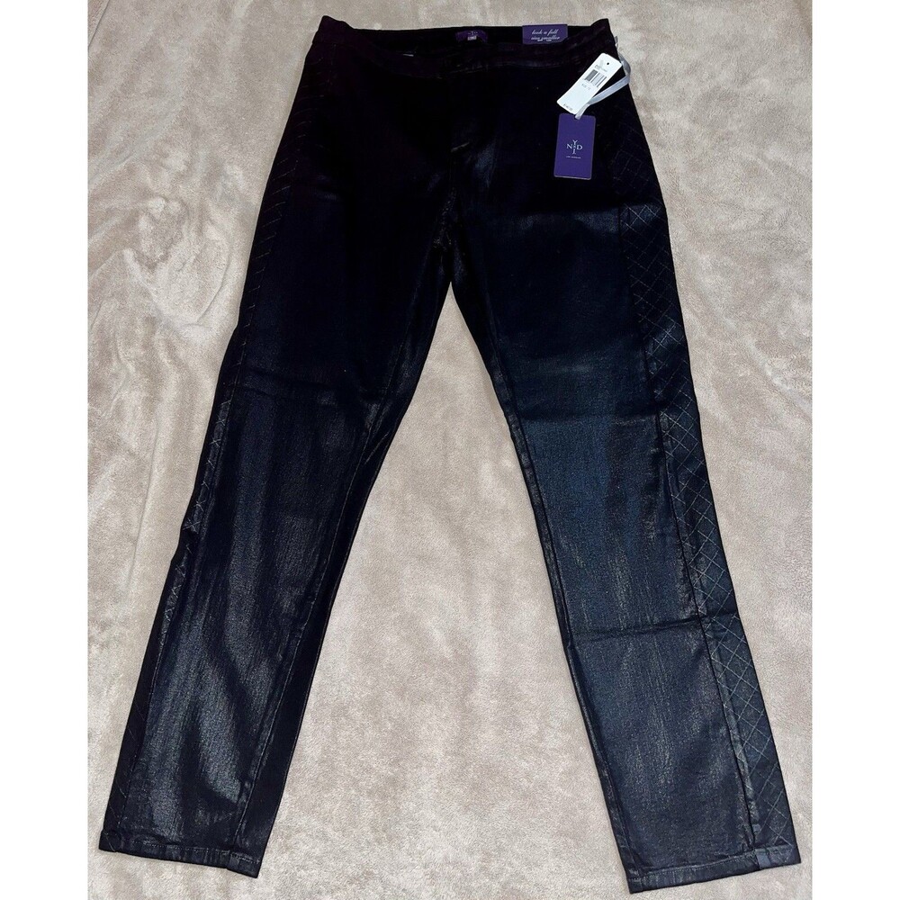 NWT NYDJ Size 12 Antonia Coated Ladies Leggings M40B57CC3400 Color: Black - Picture 1 of 10